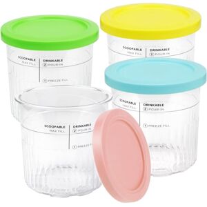 COOCHEER Ninja Creami Pints and Lids 4-Pack, Ninja Creami Deluxe NC501 NC500 Series Ice Cream Maker Containers with Leak-Proof Lids, BPA Free, Dishwasher Safe COOCHEER Ninja Creami Pints and Lids 4-Pack, Ninja Creami Deluxe NC501 NC500 Series Ice Cream Maker Containers with Leak-Proof Lids, BPA Free, Dishwasher Safe