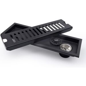 Serbia - Noir - siphon de sol rectangulaire, siphon de sol de douche 30 x 10 cm, siphon de sol noir avec grille en acier inoxydable, convient pour Serbia - Noir - siphon de sol rectangulaire, siphon de sol de douche 30 x 10 cm, siphon de sol noir avec grille en acier inoxydable, convient pour