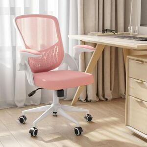 Office Chair Ergonomic - Naspaluro desk chairs 120° Rocking Mesh - Mid-Back Computer Chair with Flip-up Armrests - Pink Office Chair Ergonomic - Naspaluro desk chairs 120° Rocking Mesh - Mid-Back Computer Chair with Flip-up Armrests - Pink