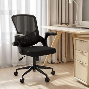 Naspaluro - Office Chair Ergonomic desk chairs 120° Rocking Mesh - Mid-Back Computer Chair with Flip-up Armrests - Black Naspaluro - Office Chair Ergonomic desk chairs 120° Rocking Mesh - Mid-Back Computer Chair with Flip-up Armrests - Black
