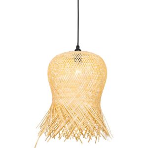 Qazqa Oriental Hanging Lamp Bamboo IP44 - Natural - Outdoor Decor Qazqa Oriental Hanging Lamp Bamboo IP44 - Natural - Outdoor Decor