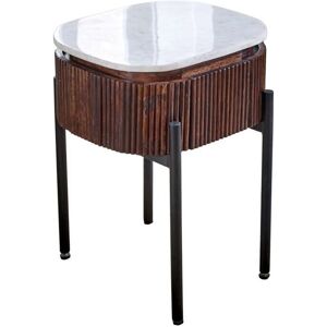 Opal Bedside Table with Marble Top & Metal Legs - - L40 x W45 x H60 cm Opal Bedside Table with Marble Top & Metal Legs - - L40 x W45 x H60 cm