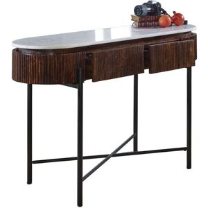 Opal Console Table with Marble Top And Metal Legs - - L40 x W120 x H77 cm Opal Console Table with Marble Top And Metal Legs - - L40 x W120 x H77 cm