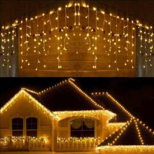 HOOPZI Outdoor Christmas Light Curtain 400 led 10m Fairy Lights Window Lighting Modes Waterproof Christmas Decoration Adapter for Wedding Balcony Indoor HOOPZI Outdoor Christmas Light Curtain 400 led 10m Fairy Lights Window Lighting Modes Waterproof Christmas Decoration Adapter for Wedding Balcony Indoor