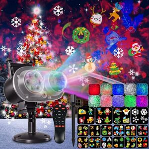 Qiedie - Outdoor Christmas Projector Led, Halloween Projector Lamp 16 Slides 10 Colors Ocean Wave Christmas Decorative Lamp, IP44 Waterproof with Qiedie - Outdoor Christmas Projector Led, Halloween Projector Lamp 16 Slides 10 Colors Ocean Wave Christmas Decorative Lamp, IP44 Waterproof with