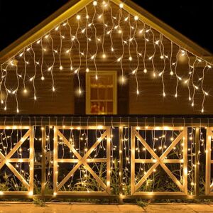 BEIJIYI Outdoor Curtain Lights, 10m Outdoor String Lights with 400 LEDs, IP44 Waterproof Indoor Curtain Lights with 8 Modes, Suitable for Christmas and BEIJIYI Outdoor Curtain Lights, 10m Outdoor String Lights with 400 LEDs, IP44 Waterproof Indoor Curtain Lights with 8 Modes, Suitable for Christmas and