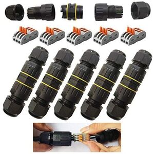 WDDNAOT Outdoor Junction Box IP68 Waterproof Electrical Cable Connector Junction Box 3 Way Connectors Box for Cable ø 6 to 11mm (5 Pcs) WDDNAOT Outdoor Junction Box IP68 Waterproof Electrical Cable Connector Junction Box 3 Way Connectors Box for Cable ø 6 to 11mm (5 Pcs)