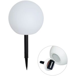 QAZQA Outdoor Lamp White 25 cm Incl. led IP44 Solar rgbw - Ludger QAZQA Outdoor Lamp White 25 cm Incl. led IP44 Solar rgbw - Ludger