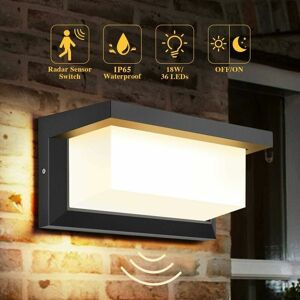 HOOPZI Outdoor lighting led wall light with motion sensor Modern wall light Waterproof IP65 Square induction radar lighting for Patio Balcony Garage HOOPZI Outdoor lighting led wall light with motion sensor Modern wall light Waterproof IP65 Square induction radar lighting for Patio Balcony Garage