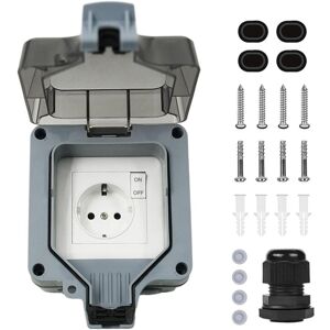 Tlily - Outdoor Socket Waterproof 1-Way IP66 with Switch Indicator Light and Hinged Lid Lockable eu Plug Tlily - Outdoor Socket Waterproof 1-Way IP66 with Switch Indicator Light and Hinged Lid Lockable eu Plug