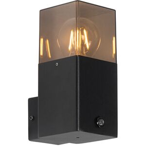 QAZQA Modern Outdoor Wall Light Black IP44 with Sensor - Denmark QAZQA Modern Outdoor Wall Light Black IP44 with Sensor - Denmark