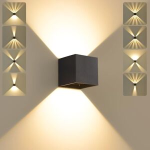 AXHUP Outdoor/Indoor LED Wall Light, Modern 12W 3000K Wall Lamp Black Lighting Fixture IP65 Adjustable Lighting Angle for Hallway Bedroom Balcony Porch AXHUP Outdoor/Indoor LED Wall Light, Modern 12W 3000K Wall Lamp Black Lighting Fixture IP65 Adjustable Lighting Angle for Hallway Bedroom Balcony Porch