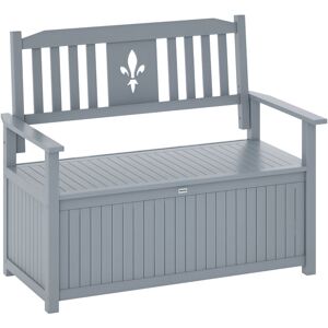 Outsunny - 2 Seater Wood Garden Storage Bench Outdoor Storage Box Grey Outsunny - 2 Seater Wood Garden Storage Bench Outdoor Storage Box Grey
