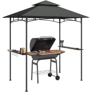 Outsunny - 8' x 5' Grill Gazebo, Double Tiered Outdoor bbq Shelter, Dark Grey Outsunny - 8' x 5' Grill Gazebo, Double Tiered Outdoor bbq Shelter, Dark Grey