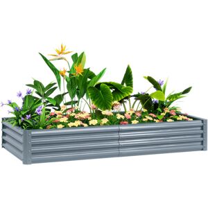 Outsunny - Galvanised Raised Garden Bed, 180x90x30cm Raised Bed, Silver Outsunny - Galvanised Raised Garden Bed, 180x90x30cm Raised Bed, Silver
