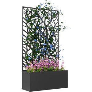 Outsunny - Metal Raised Garden Bed with Trellis, Outdoor Elevated Planter Box Outsunny - Metal Raised Garden Bed with Trellis, Outdoor Elevated Planter Box