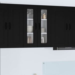 Kitchen Cabinet Kalmar Black 60 x 31 x 80 cm Engineered Wood vidaXL Kitchen Cabinet Kalmar Black 60 x 31 x 80 cm Engineered Wood vidaXL
