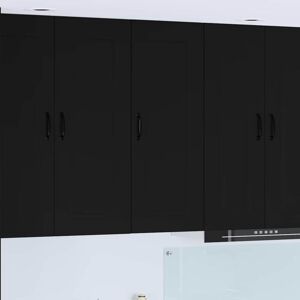 Kitchen Cabinet Kalmar Black 40 x 31 x 100 cm Engineered Wood vidaXL Kitchen Cabinet Kalmar Black 40 x 31 x 100 cm Engineered Wood vidaXL
