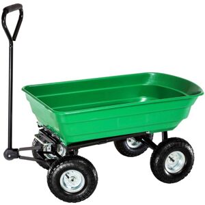 Oypla - Heavy Duty Green Garden Cart with Tipping Barrow Trolley Oypla - Heavy Duty Green Garden Cart with Tipping Barrow Trolley