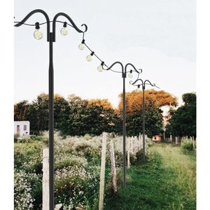 Unho - Pack 2 Shepherd Crook Hook Heavy Duty 5 Sections Detachable Bird Feeder Pole Garden Hangers, Height Adjustable 140cm to 275cm Unho - Pack 2 Shepherd Crook Hook Heavy Duty 5 Sections Detachable Bird Feeder Pole Garden Hangers, Height Adjustable 140cm to 275cm