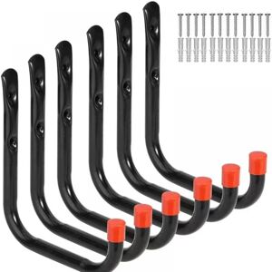 Cyslmuk - 6 Pack Heavy Duty Garage Storage Hooks, 7 Inch Wall Mounted Hanger for Garden Hoses, Folding Chairs and Bikes Cyslmuk - 6 Pack Heavy Duty Garage Storage Hooks, 7 Inch Wall Mounted Hanger for Garden Hoses, Folding Chairs and Bikes
