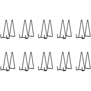 TLILY Pack of 10 Black Metal Display Stands 8 Inch, Plate Holder, Photo Plate, Decorative Plate, Book TLILY Pack of 10 Black Metal Display Stands 8 Inch, Plate Holder, Photo Plate, Decorative Plate, Book