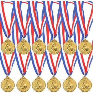 COOCHEER Pack of 12 Football Medals measuring 6.5 x 6.5 cm - Gold Medal - Silver Medal - Bronze Medal COOCHEER Pack of 12 Football Medals measuring 6.5 x 6.5 cm - Gold Medal - Silver Medal - Bronze Medal