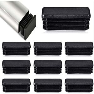YMYNY Pack of 12 rectangular tube plugs - 80 x 40 mm - For metal tubes - For tubular chairs and furniture - Black mumu YMYNY Pack of 12 rectangular tube plugs - 80 x 40 mm - For metal tubes - For tubular chairs and furniture - Black mumu
