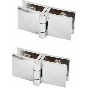 Ymyny - Pack of 2 180-degree glass door hinges, no drilling required, suitable for glass thickness from 5 mm to 8 mm Ymyny - Pack of 2 180-degree glass door hinges, no drilling required, suitable for glass thickness from 5 mm to 8 mm