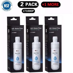 SNQ Pack of 3 LT1000P2 Replacement Water Filter for Refrigerator 6 months/200 gallons, white. SNQ Pack of 3 LT1000P2 Replacement Water Filter for Refrigerator 6 months/200 gallons, white.