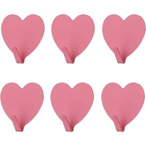 YMYNY Pack of 6 decorative heart-shaped wall hooks (pink) strong adhesive stainless steel wall hooks for home, kitchen, bathroom, office mumu YMYNY Pack of 6 decorative heart-shaped wall hooks (pink) strong adhesive stainless steel wall hooks for home, kitchen, bathroom, office mumu