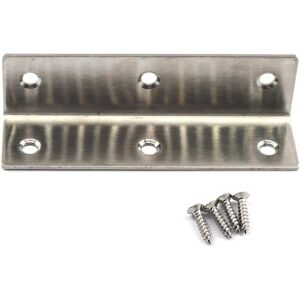 Aougo - Pack of 6 L-shaped corner brackets made of stainless steel for wooden shelves, 100 x 25 x 25 mm Aougo - Pack of 6 L-shaped corner brackets made of stainless steel for wooden shelves, 100 x 25 x 25 mm