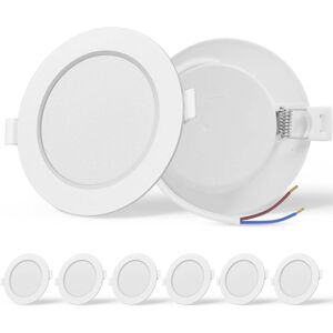 MEMKEY Set of 6 LED recessed spotlights, extra flat, high brightness, 9 W equivalent to 72 W incandescent lamp, warm white 3000 K AC 230 V, recessed MEMKEY Set of 6 LED recessed spotlights, extra flat, high brightness, 9 W equivalent to 72 W incandescent lamp, warm white 3000 K AC 230 V, recessed