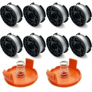 MEMKEY Set of 8 spools of heavy duty brush cutter line, edge trimming line spool compatible with Black and Decker + 2 caps and 2 springs, 1.6 mm, so you can MEMKEY Set of 8 spools of heavy duty brush cutter line, edge trimming line spool compatible with Black and Decker + 2 caps and 2 springs, 1.6 mm, so you can