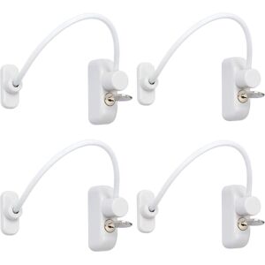 MEMKEY Pack of window door opener sliding door lock baby child safety lock cable catch wires with stainless steel key for garage, closet, window, bedroom MEMKEY Pack of window door opener sliding door lock baby child safety lock cable catch wires with stainless steel key for garage, closet, window, bedroom