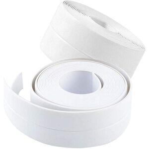 CYSLMUK 2 Pack PVC Self Adhesive Caulk Strip for Kitchen Sink Toilet Bathroom Shower Tub 3.2m x 3.8cm White CYSLMUK 2 Pack PVC Self Adhesive Caulk Strip for Kitchen Sink Toilet Bathroom Shower Tub 3.2m x 3.8cm White