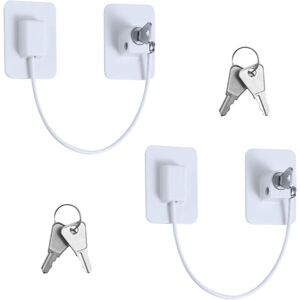 Ikodm - Pack Refrigerator Window Security Locks with 4 Keys, Strong Adhesive Ikodm - Pack Refrigerator Window Security Locks with 4 Keys, Strong Adhesive