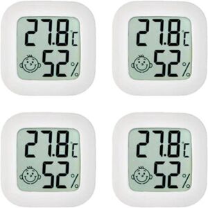 Cyslmuk - 4 Pack Room Thermometer, Mini Thermometer Hygrometer, High Precision Temperature Humidity Meter with Comfort Air Icon for Kitchen, Baby Cyslmuk - 4 Pack Room Thermometer, Mini Thermometer Hygrometer, High Precision Temperature Humidity Meter with Comfort Air Icon for Kitchen, Baby