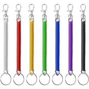 Csparkv - Pack Spiral Spring Keychains, Expandable Colorful Plastic Keyrings Retractable Fishing Lanyards Spiral Strap for Keys Torch Clips School 7 Csparkv - Pack Spiral Spring Keychains, Expandable Colorful Plastic Keyrings Retractable Fishing Lanyards Spiral Strap for Keys Torch Clips School 7