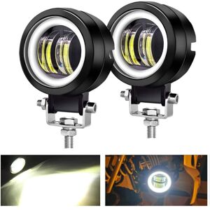 BEIJIYI Pair of 3" Round LED Fog Lights Angel Eyes 6000K 80W 8000lm 10-80V DC LED Project White SUV Motorcycle IP68 Waterproof Adjustable Mounting Brackets. BEIJIYI Pair of 3" Round LED Fog Lights Angel Eyes 6000K 80W 8000lm 10-80V DC LED Project White SUV Motorcycle IP68 Waterproof Adjustable Mounting Brackets.