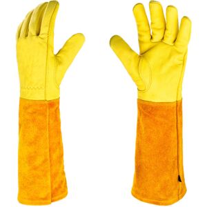 CYSLMUK Pair of Gardening Gloves Leather Protection Gardening Gloves for Thorns and Brambles and Work Gloves, l CYSLMUK Pair of Gardening Gloves Leather Protection Gardening Gloves for Thorns and Brambles and Work Gloves, l