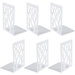 BEIJIYI Pair of Metal Bookends for Books, Anti-Scratch Book Holders for Office, School and Home, Book Dividers, CD Holder for Desks (White) BEIJIYI Pair of Metal Bookends for Books, Anti-Scratch Book Holders for Office, School and Home, Book Dividers, CD Holder for Desks (White)