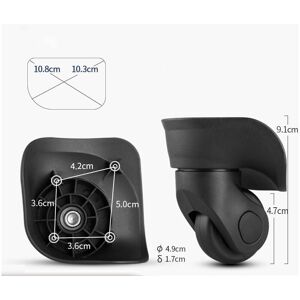 IKODM Pair of Universal Replacement Suitcase Casters - Durable Silent Rubber Multi-Directional for Luggage Suitcase Replacement Repair Wheels - 2pcs IKODM Pair of Universal Replacement Suitcase Casters - Durable Silent Rubber Multi-Directional for Luggage Suitcase Replacement Repair Wheels - 2pcs