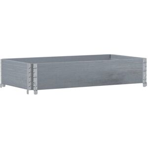 vidaXL Pallet Collar Grey 100x50 cm Solid Wood Pine - Garden Raised Bed vidaXL Pallet Collar Grey 100x50 cm Solid Wood Pine - Garden Raised Bed
