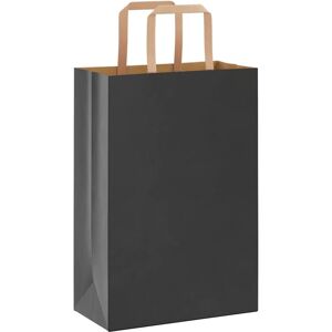 vidaXL Paper Carrier Bags 250 pcs. with Handles Black - Paper Carrier Bags vidaXL Paper Carrier Bags 250 pcs. with Handles Black - Paper Carrier Bags
