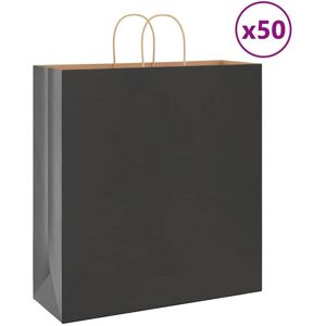 vidaXL Paper Carrier Bags - 50 pcs. Black 45x17x48 cm - Paper Carrier Bags vidaXL Paper Carrier Bags - 50 pcs. Black 45x17x48 cm - Paper Carrier Bags