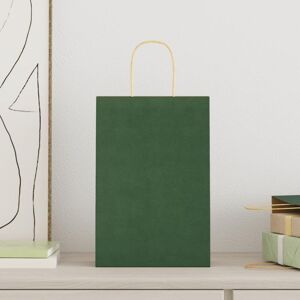 vidaXL Green Paper Carrier Bags 250 pcs - Paper Carrier Bags vidaXL Green Paper Carrier Bags 250 pcs - Paper Carrier Bags