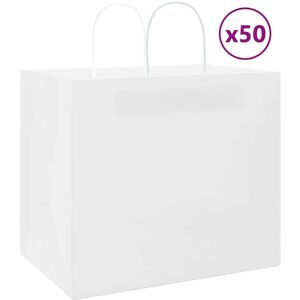 vidaXL White Paper Carrier Bags 50 pcs - Eco-friendly & Durable vidaXL White Paper Carrier Bags 50 pcs - Eco-friendly & Durable