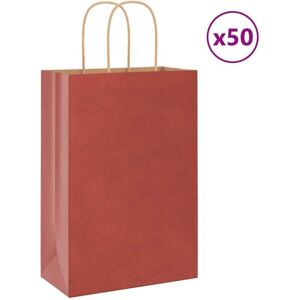 vidaXL Paper Bags 50 pcs with Handles Brown - Paper Bags vidaXL Paper Bags 50 pcs with Handles Brown - Paper Bags