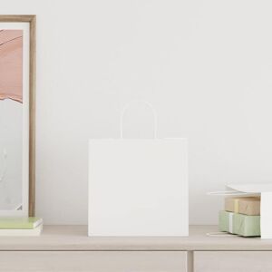 vidaXL Paper Carrier Bags 250 pcs. with Handles White 26x17x25 cm - Paper Carrier Bags vidaXL Paper Carrier Bags 250 pcs. with Handles White 26x17x25 cm - Paper Carrier Bags
